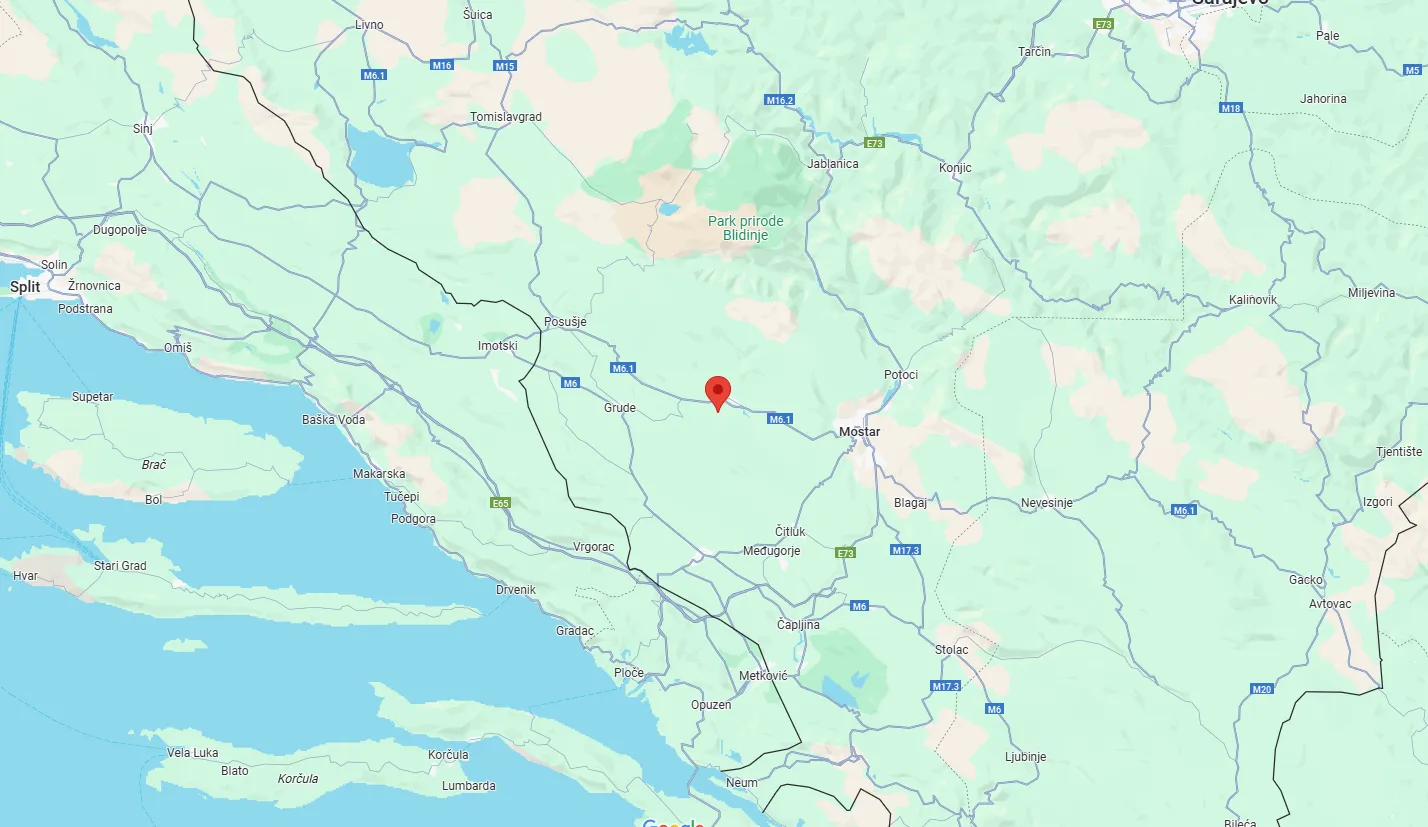 Map showing location of Hercegovina Residence